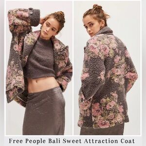 Free People Bali Sweet Attractions Coat Gray and Pink